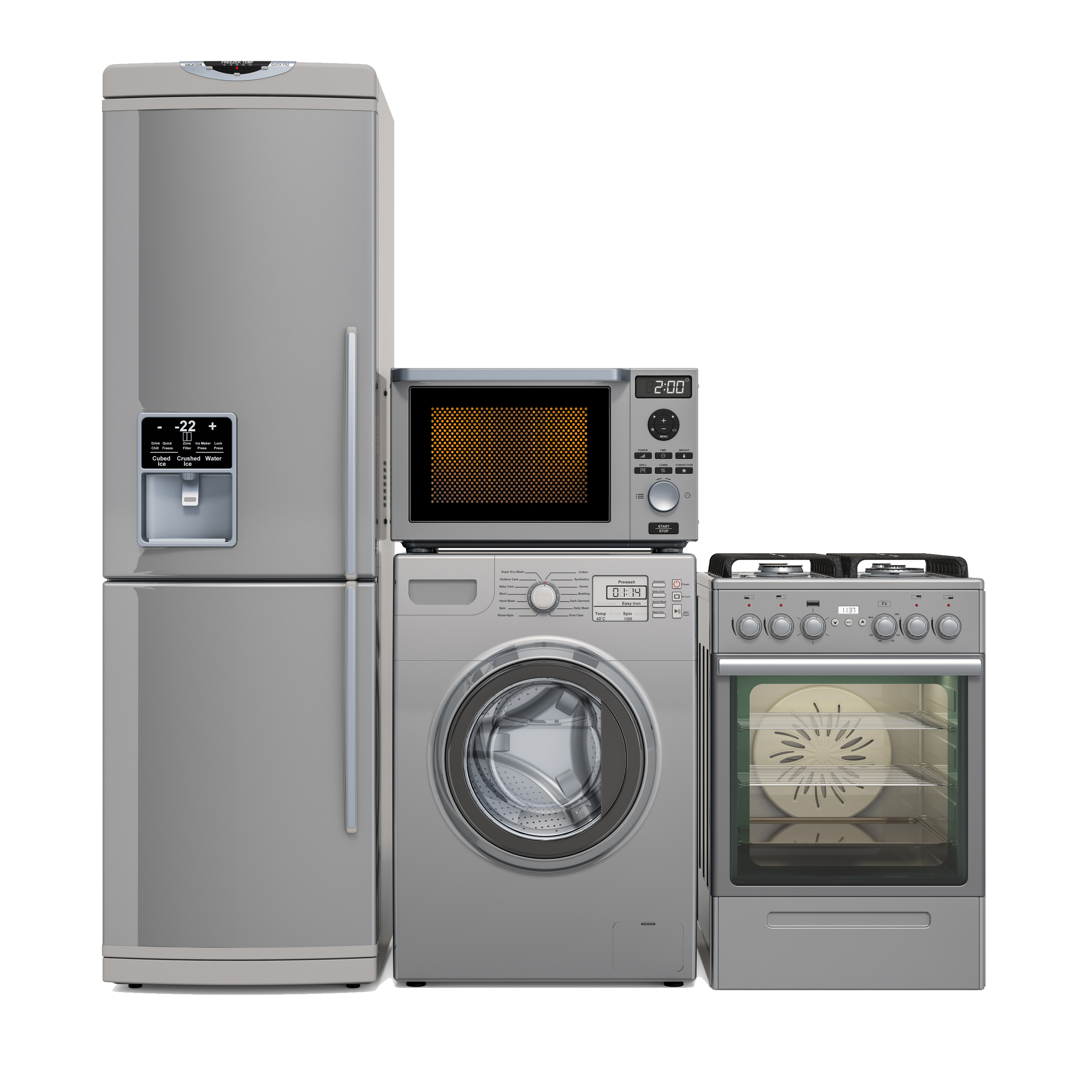 set silver kitchen appliances wa